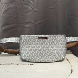 Michael Kors Silver Monogram Crossbody Bag